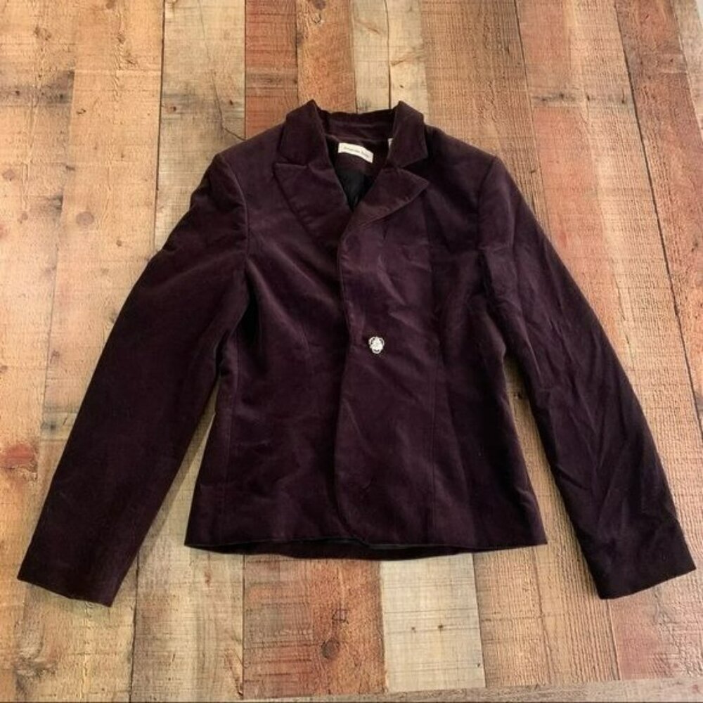 Amanda smith womens brown velvet blazer - 8